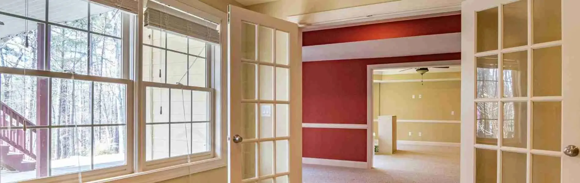 Bright room with replaced window glass